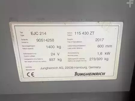 Hochhubwagen 2017  Jungheinrich EJC 214 Baujahr 2017 HH 4300 Akku 2016 (8)