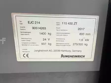 Hochhubwagen 2017  Jungheinrich EJC 214 Baujahr 2017 HH 4300 Akku 2016 (6)