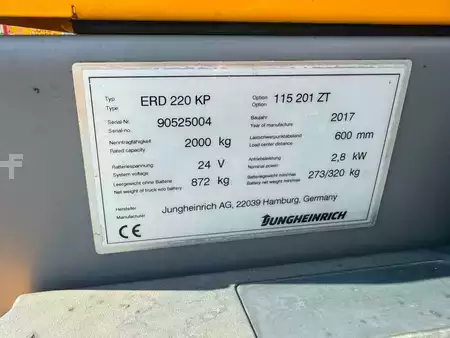 Gerbeurs 2017  Jungheinrich ERD 220 Baujahr 20 17/ Hubhöhe 2100 Akku 2020 (5)