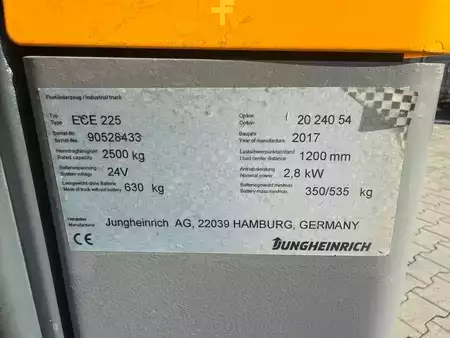 Horizontal-Kommissionierer 2017  Jungheinrich ECE 225 Baujahr 2017 Stunden 2989  Akku 2021 (6)