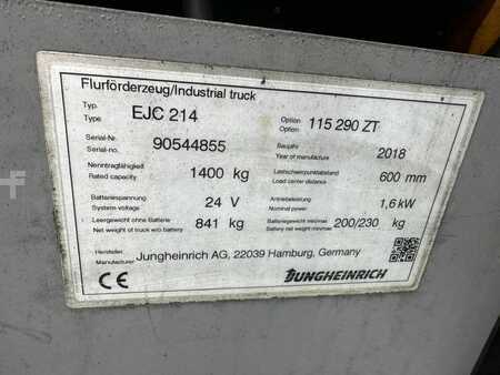 Stacker pedestre 2018  Jungheinrich EJC 214 Baujahr 2018 Stunden 1516/ HH 2,9M (4)
