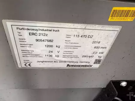 Stapelaars 2018  Jungheinrich ERC 212z Lithium Baujahr 2018 HH 4,7M / Triplex/Initialhub (5)