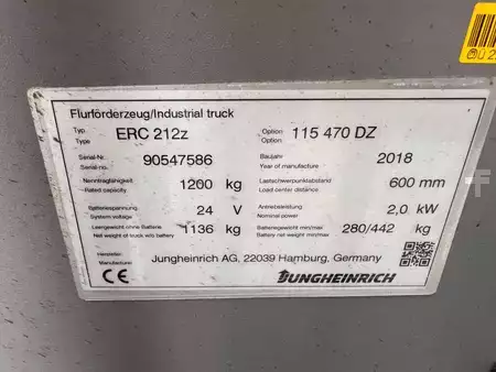 Stapelaars 2018  Jungheinrich ERC 212z Lithium Baujahr 2018 HH 4,7M / Triplex/Initialhub (6)