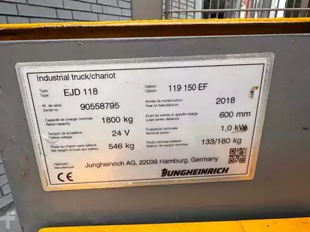 Stoccatori 2018  Jungheinrich EJD 118 Baujahr 2018 Stunden 3112 HH 1,5M (5)
