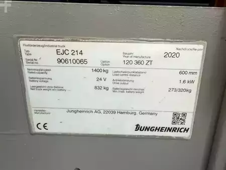 Hochhubwagen 2020  Jungheinrich EJC 214 Baujahr 2020 HH 3600 Akku 2020 (6)