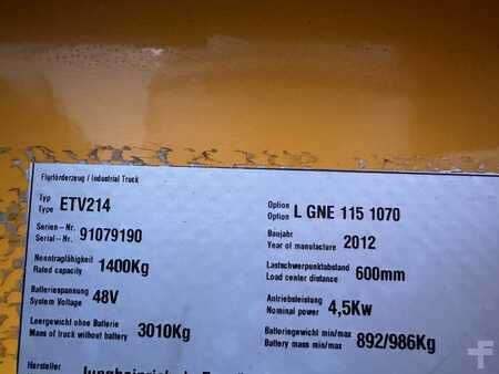 Reach Truck 2012  Jungheinrich ETV 214 Baujahr 2012 / Akku 2019 / HH 10,70M TOP ZUSTAND (5)