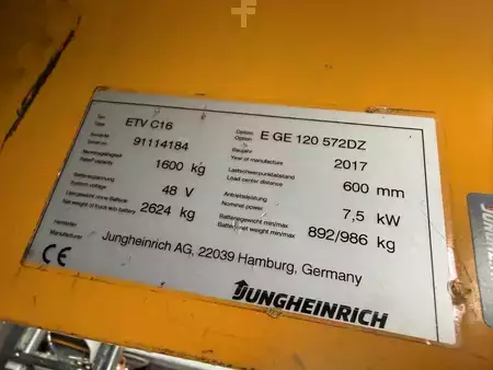 Reach Trucks 2017  Jungheinrich ETV C 16 Baujahr 2017 /Stunden 919  / HH 5,72M/ TOP CONDITION (7)