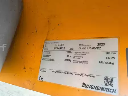 Carrelli retrattili 2020  Jungheinrich ETV 214 Baujahr 2020 / Stunden 7316 HH 6800 (6)