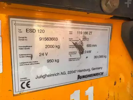 Hochhubwagen 2012  Jungheinrich ESD 120 Baujahr 2012 HH 1660  Akku 2020/5 x Vorhanden (6)
