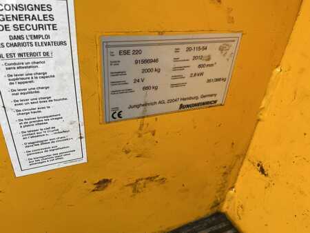 Jungheinrich ESE 220 Baujahr 2012 Gabeleange 1150mm