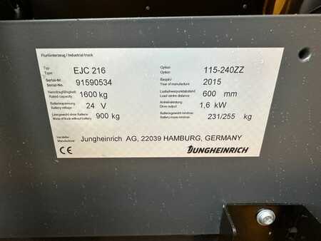 Apilador eléctrico 2015  Jungheinrich EJC 216 Baujahr 2015 Stunden 1130 HH 2,4M (7)