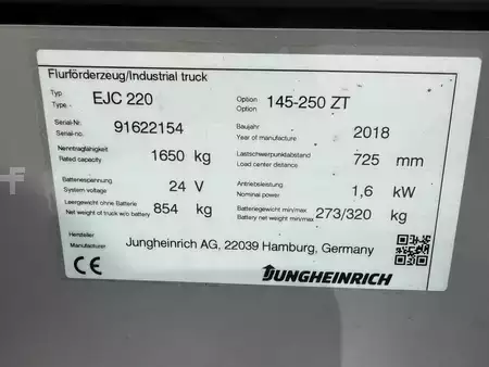 Stacker pedestre 2018  Jungheinrich EJC 220 Baujahr 2018 HH 2500 Tragkraft 2000 KG (8)