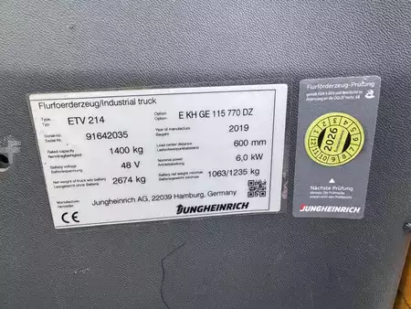 Skyvemast 2019  Jungheinrich ETV 214 Baujahr 2019 / Stunden 11795 HH 7700 (6)