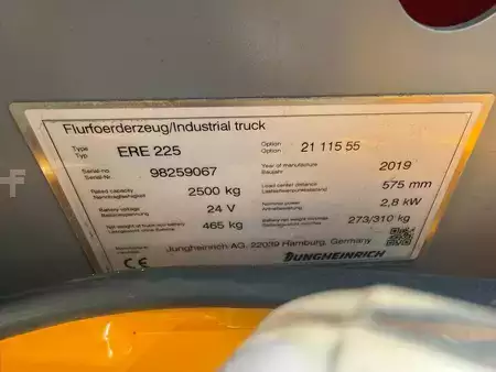 Recogepedido horizontal 2019  Jungheinrich ERE 225 Baujahr 2019 Akku 2019 Gabellänge 1150 (5)