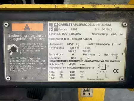 LPG Forklifts 1999  Hyster H 1.50XM Baujahr 1999 / Stunden 3001/ HH 4800 (7)