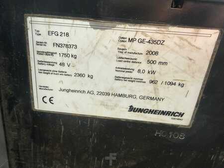 Elektro tříkolové VZV 2008  Jungheinrich EFG 218 BJ 2008 / NUR Std. 830/ Akku 2021/  Triplex (6)