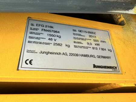 Elektromos 3 kerekű 2013  Jungheinrich EFG 216k Baujahr 2013/ Stunden 21128 /Duplex  (9) 