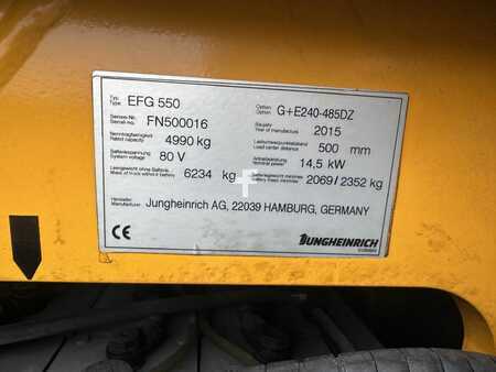 El Truck - 4-hjul 2015  Jungheinrich EFG 550 Baujahr 2015/ Stunden 2928/ Triplex / 3-4 Ventil / TOP ZUSTAND (7)