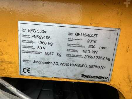 4-wiel elektrische heftrucks 2016  Jungheinrich EFG 550s Baujahr 2016/ Stunden 9733 Akku 2016 (6)