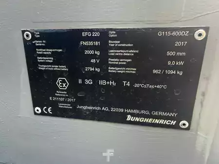 Elektro 3 Rad 2017  Jungheinrich EFG 220 Baujahr 2017 Explosionsgeschützt (9)