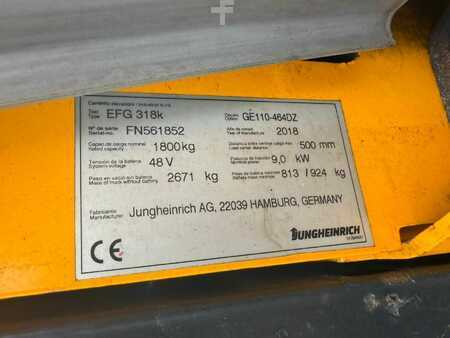 Elektro 4 Rad 2018  Jungheinrich EFG 316k Baujahr 2018 / Stunden 2941 HH 4,64M/ Triplex (5)
