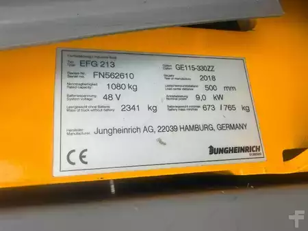 Elektro 3 Rad 2018  Jungheinrich EFG 213 Baujahr 2018 / Stunden13341 HH 3300 (8)