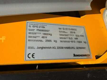 Elektro 3 Rad 2018  Jungheinrich EFG 216 Baujahr 2018/ HH 5500 Vollkabine (7)