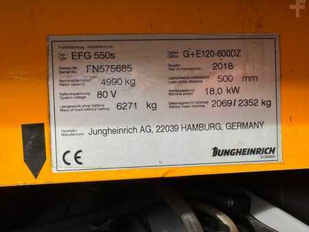 Carrelli elettrici 4 ruote 2018  Jungheinrich EFG 550 Baujahr 2018/ Stunden 1878 HH 6000 (7)