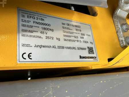 Elektro tříkolové VZV 2019  Jungheinrich EFG 218k Baujahr 2019 / Stunden 17827 HH 3,3M/ Duplex (6)