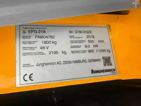Elektro 3 Rad 2019  Jungheinrich EFG 218 Baujahr 2019 / Stunden 15444 HH 3100 (7)