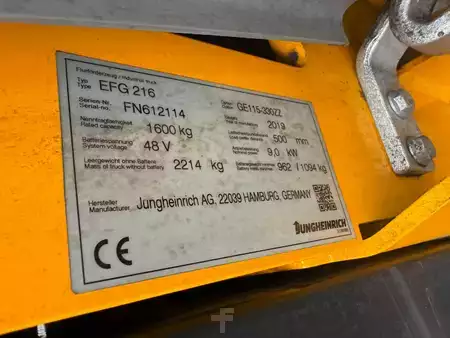 Elektro 3 Rad 2019  Jungheinrich EFG 216 Baujahr 2019 / Stunden 7580 HH 3300 (8)