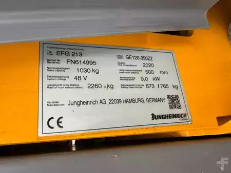 Elektro 3 Rad 2020  Jungheinrich EFG 213 Baujahr 2020 / Stunden 10381HH 3500 (7)