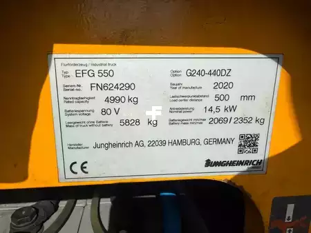 Electric - 4 wheels 2020  Jungheinrich EFG 550 Baujahr 2020/ Batterie Baujahr 2022 (3)