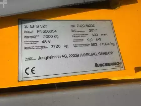 Elektro 4 Rad 2017  Jungheinrich EFG 320 Baujahr 2017/ Vollkabine Triplexmast (9)