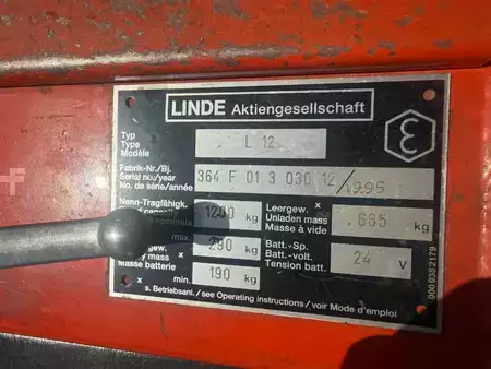 Horizontal-Kommissionierer 1995  Linde  L 12 Baujahr 1995 Akku 2005 Ladegerät Integriert (7)