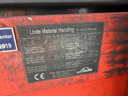Hochhubwagen 2010  Linde L 16 Baujahr 2010/ Stunden 5137 / HH 3,8M/Akku 2017 (4)