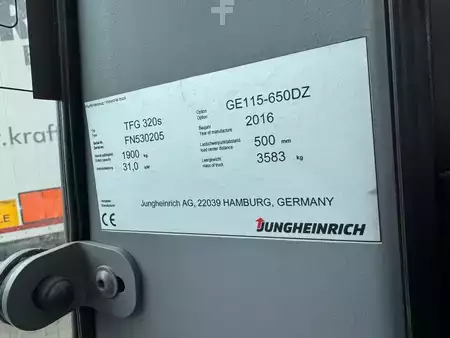 Treibgasstapler 2017  Jungheinrich TFG 320s Baujahr 2016 / Stunden 5356/ HH 6,5M TOP ZUSTAND (5)