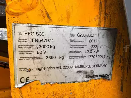 Elektro 4 Rad 2017  Jungheinrich EFG S 30 Baujahr 2017/ Stunden 15274/ Akku NEU 2026 (5)
