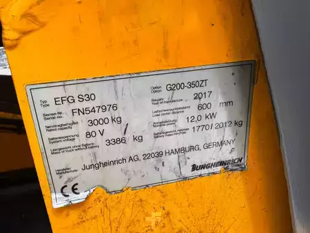 Elektro 4 Rad 2019  Jungheinrich EFG 430 Baujahr 2019/ Stunden 13656/ Akku NEU 2026 (5)