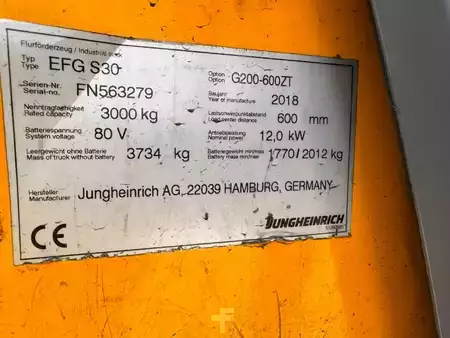 Chariots électriques à 4 roues 2018  Jungheinrich EFG S30 Baujahr 2018/ Duplex/Akku NEU 2026 (5)