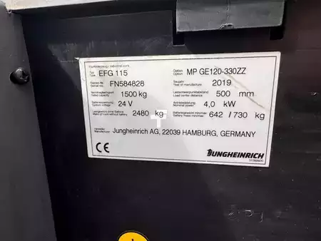 Eléctrico - 3 rodas 2019  Jungheinrich EFG 115 Baujahr 2019 / Stunden 677 Neuwertig (6)