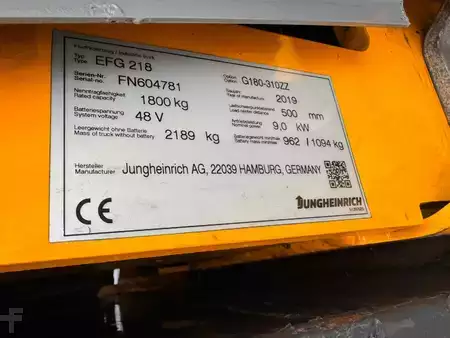 Elektro 3 Rad 2019  Jungheinrich EFG 218 Baujahr 2019 / Stunden 12860 HH 3100 (5)