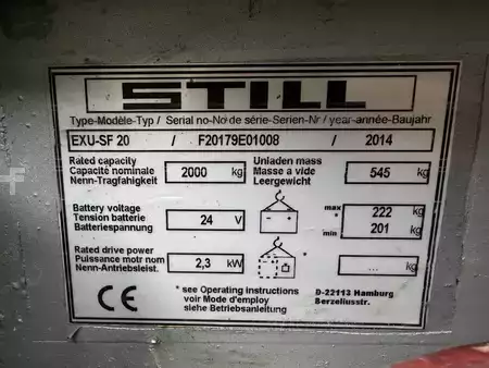 Wózki niskiego podnoszenia  Still EXU SF - 20 (8)