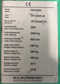 Elektriske plattform lastebiler 2020 Mitsubishi PBV20N3 (3)