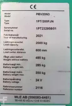 Máquinas de plataforma elétrica 2020  Mitsubishi PBV20N3 (4)