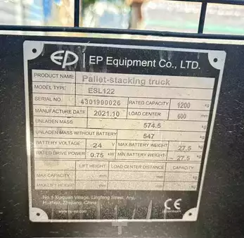 Apilador eléctrico 2021  EP Equipment ESL122 (4)
