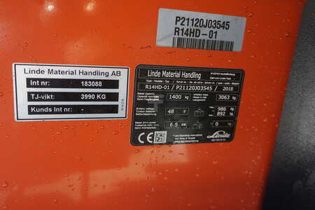 Carretilla retráctil 2018  Linde R 14HD-01 - 9.755mm (5)
