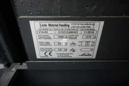 Horisontaalinen ordreplukker 2018  Linde V 10-02 - Nur 1.190 Stunden (3)