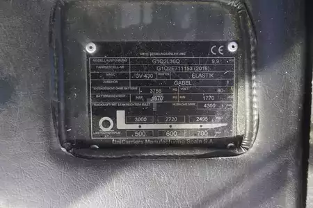 Elektro čtyřkolový VZV 2018  Unicarriers G1Q2L30Q - Triplex - 827 Stunden (13)