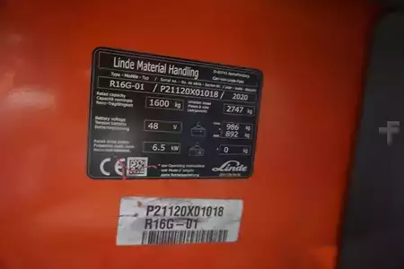 Rækketruck 2020  Linde R 16G-01 - Nur 3.483 Stunden (11)